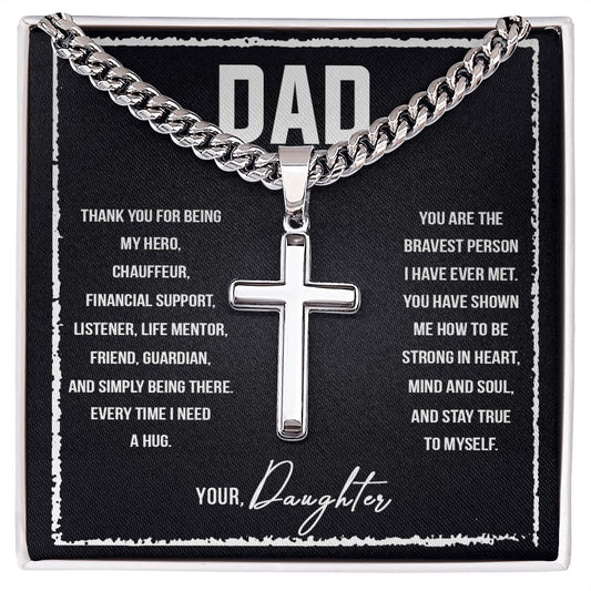 Dad I love you so much Dad Cross Necklace, Father Necklace Father's Day Gift, Christian Gift For Dad, Father Son Cross Necklace - Serbachi