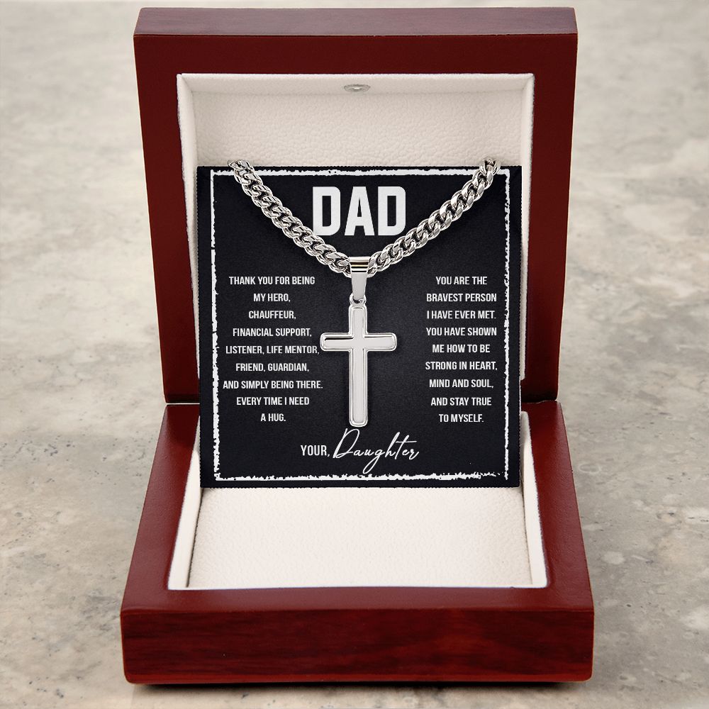 Dad I love you so much Dad Cross Necklace, Father Necklace Father's Day Gift, Christian Gift For Dad, Father Son Cross Necklace - Serbachi