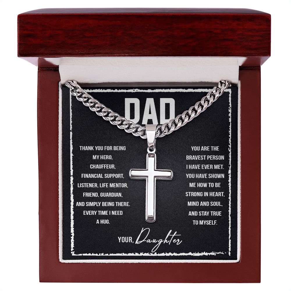 Dad I love you so much Dad Cross Necklace, Father Necklace Father's Day Gift, Christian Gift For Dad, Father Son Cross Necklace - Serbachi