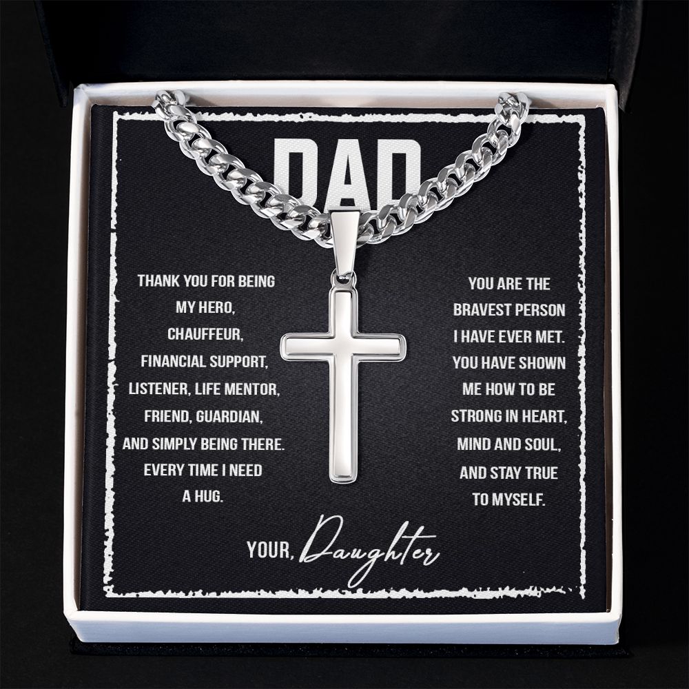 Dad I love you so much Dad Cross Necklace, Father Necklace Father's Day Gift, Christian Gift For Dad, Father Son Cross Necklace - Serbachi