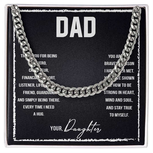 Dad I love you so much Dad Cuban Chain Necklace, Father Necklace Father's Day Gift, Christian Gift For Dad, Father Son Necklace - Serbachi