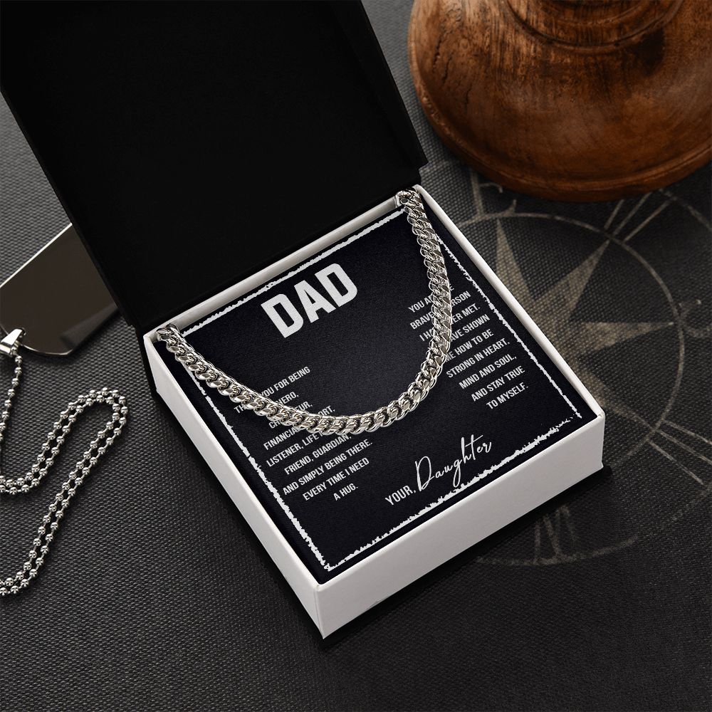 Dad I love you so much Dad Cuban Chain Necklace, Father Necklace Father's Day Gift, Christian Gift For Dad, Father Son Necklace - Serbachi