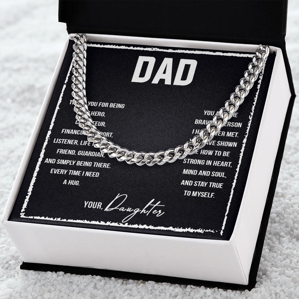 Dad I love you so much Dad Cuban Chain Necklace, Father Necklace Father's Day Gift, Christian Gift For Dad, Father Son Necklace - Serbachi