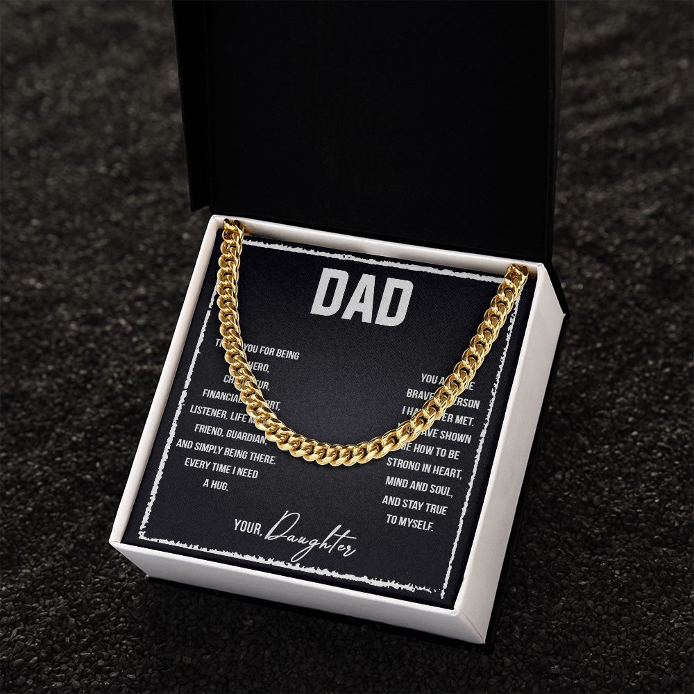 Dad I love you so much Dad Cuban Chain Necklace, Father Necklace Father's Day Gift, Christian Gift For Dad, Father Son Necklace - Serbachi