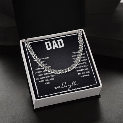 Dad I love you so much Dad Cuban Chain Necklace, Father Necklace Father's Day Gift, Christian Gift For Dad, Father Son Necklace - Serbachi