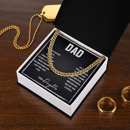 Dad I love you so much Dad Cuban Chain Necklace, Father Necklace Father's Day Gift, Christian Gift For Dad, Father Son Necklace - Serbachi