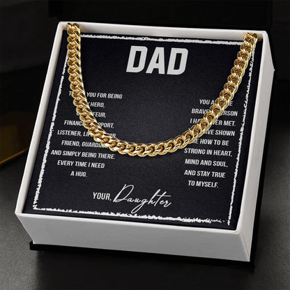 Dad I love you so much Dad Cuban Chain Necklace, Father Necklace Father's Day Gift, Christian Gift For Dad, Father Son Necklace - Serbachi