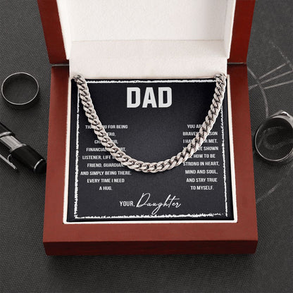 Dad I love you so much Dad Cuban Chain Necklace, Father Necklace Father's Day Gift, Christian Gift For Dad, Father Son Necklace - Serbachi