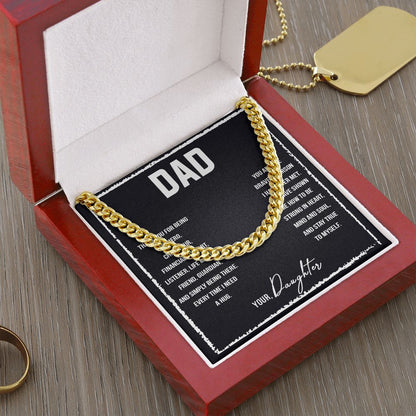 Dad I love you so much Dad Cuban Chain Necklace, Father Necklace Father's Day Gift, Christian Gift For Dad, Father Son Necklace - Serbachi