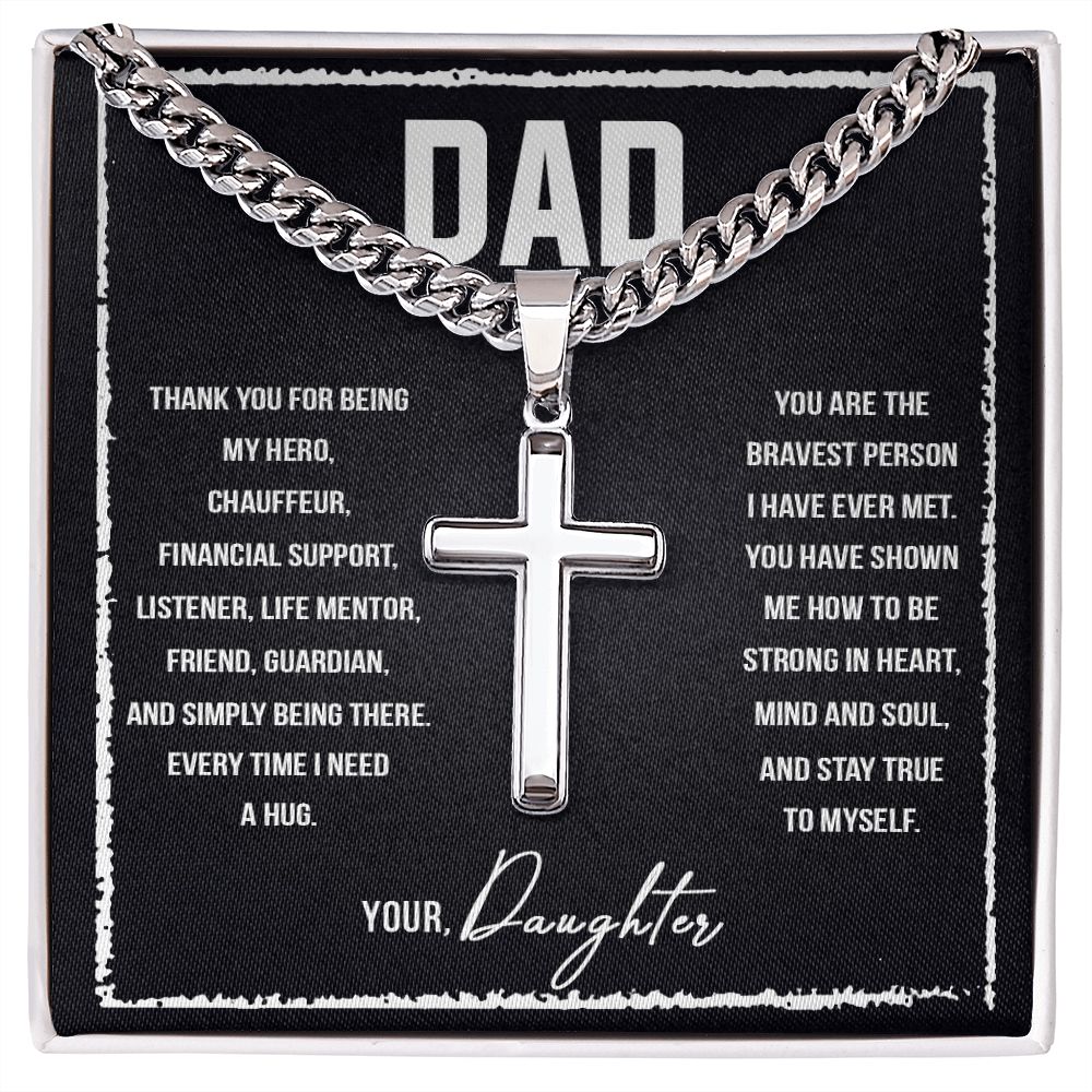 Dad I love you so much Personalized Dad Cross Necklace, Father Necklace Father's Day Gift, Christian Gift For Dad, Father Son Necklace - Serbachi