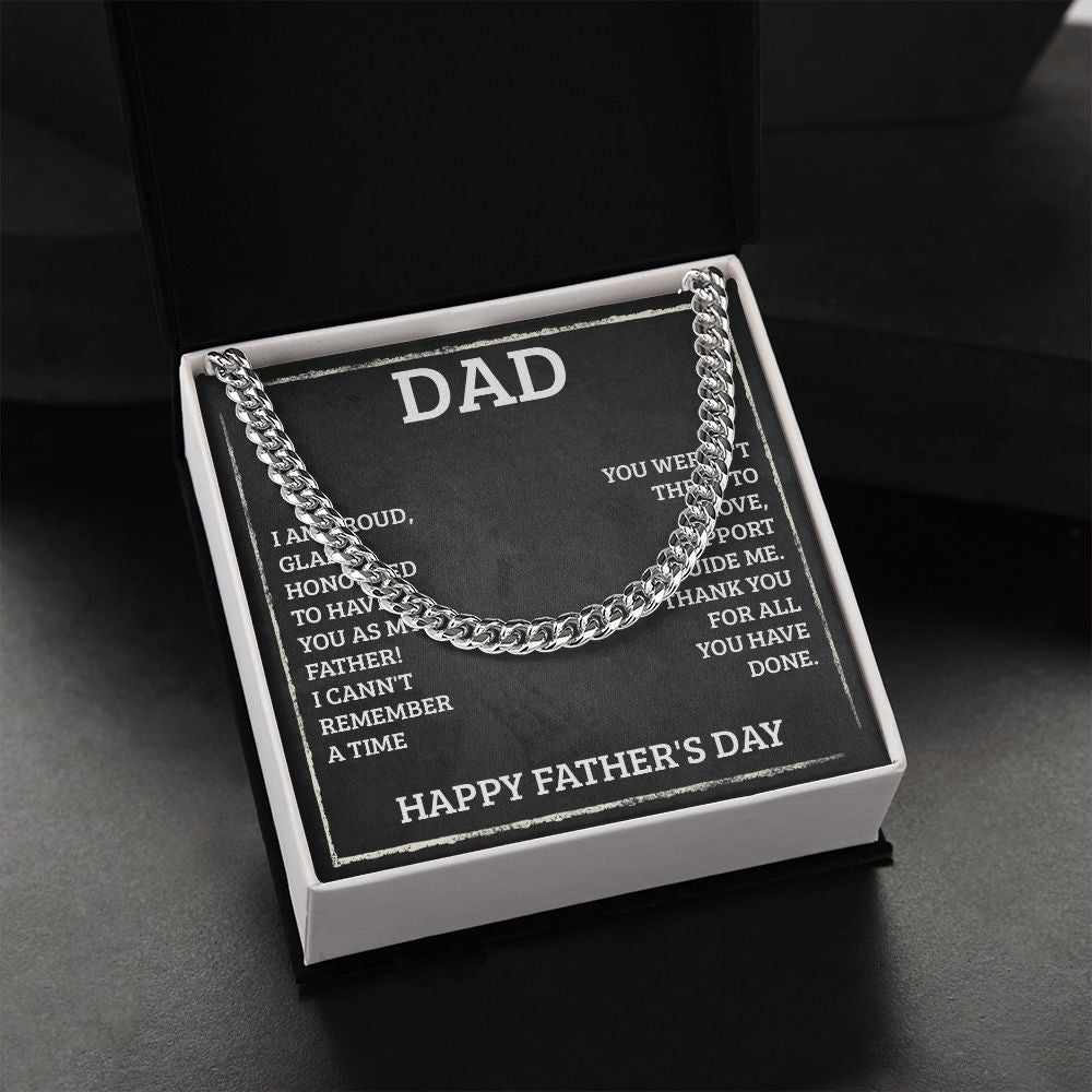 Dad - I'm proud Dad Cuban Chain Necklace, Father Necklace Father's Day Gift, Christian Gift For Dad, Father Son Necklace - Serbachi