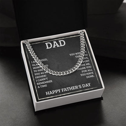 Dad - I'm proud Dad Cuban Chain Necklace, Father Necklace Father's Day Gift, Christian Gift For Dad, Father Son Necklace - Serbachi