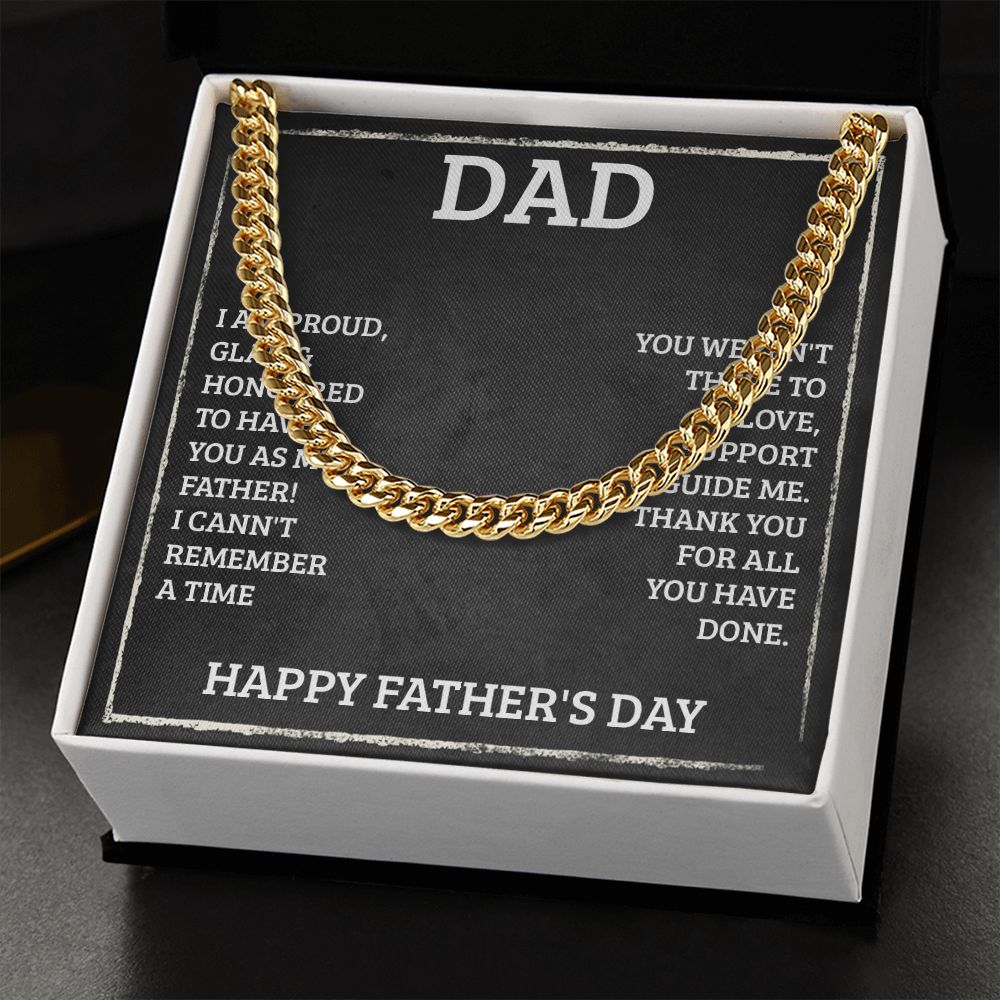 Dad - I'm proud Dad Cuban Chain Necklace, Father Necklace Father's Day Gift, Christian Gift For Dad, Father Son Necklace - Serbachi