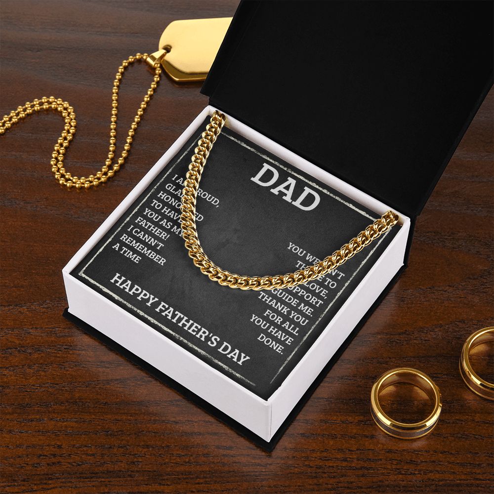 Dad - I'm proud Dad Cuban Chain Necklace, Father Necklace Father's Day Gift, Christian Gift For Dad, Father Son Necklace - Serbachi