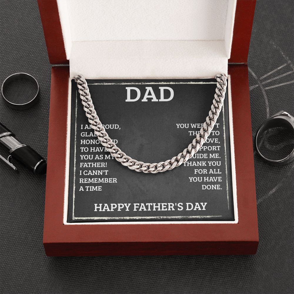 Dad - I'm proud Dad Cuban Chain Necklace, Father Necklace Father's Day Gift, Christian Gift For Dad, Father Son Necklace - Serbachi