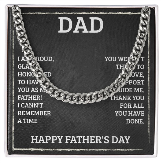 Dad - I'm proud Dad Cuban Chain Necklace, Father Necklace Father's Day Gift, Christian Gift For Dad, Father Son Necklace - Serbachi