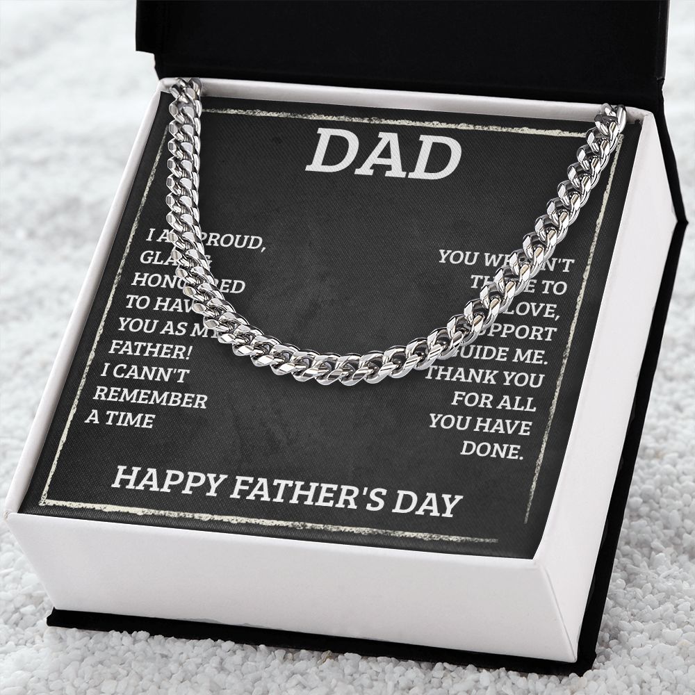 Dad - I'm proud Dad Cuban Chain Necklace, Father Necklace Father's Day Gift, Christian Gift For Dad, Father Son Necklace - Serbachi