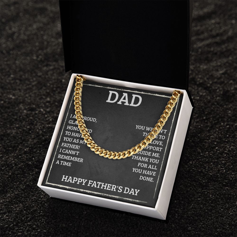 Dad - I'm proud Dad Cuban Chain Necklace, Father Necklace Father's Day Gift, Christian Gift For Dad, Father Son Necklace - Serbachi