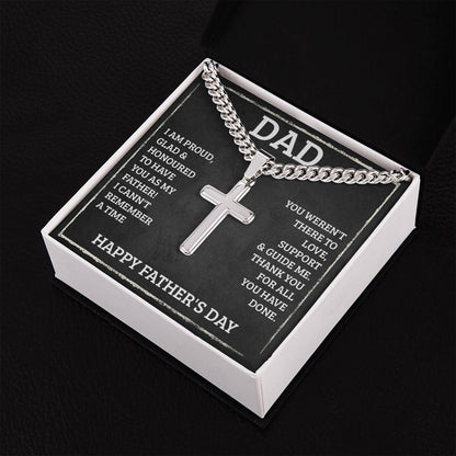 Dad - I'm proud Personalized Dad Cross Necklace, Father Necklace Father's Day Gift, Christian Gift For Dad, Father Son Necklace - Serbachi