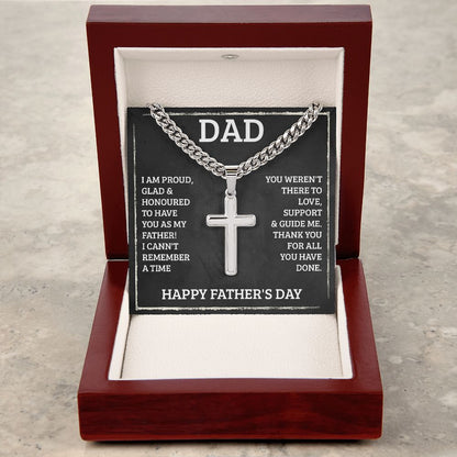 Dad - I'm proud Personalized Dad Cross Necklace, Father Necklace Father's Day Gift, Christian Gift For Dad, Father Son Necklace - Serbachi