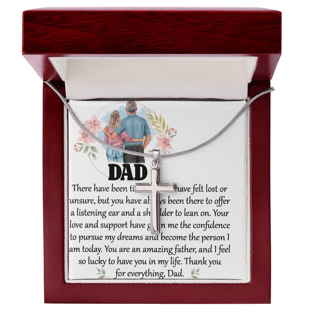 Dad-There have been Dad Cross Necklace, Father Cross Necklace Father's Day Gift, Christian Gift For Dad, Father Son Cross Necklace - Serbachi