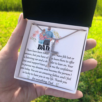 Dad-There have been Dad Cross Necklace, Father Cross Necklace Father's Day Gift, Christian Gift For Dad, Father Son Cross Necklace - Serbachi