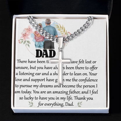 Dad-There have been Dad Cross Necklace, Father Necklace Father's Day Gift, Christian Gift For Dad, Father Son Cross Necklace - Serbachi