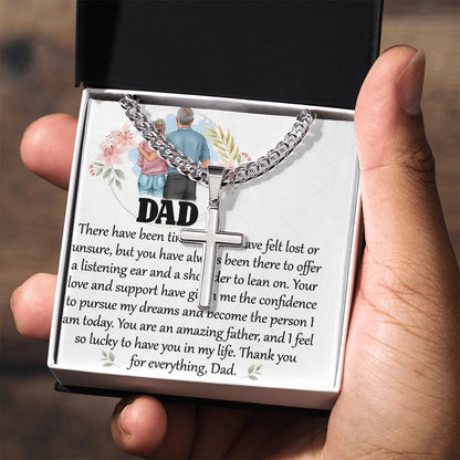 Dad-There have been Dad Cross Necklace, Father Necklace Father's Day Gift, Christian Gift For Dad, Father Son Cross Necklace - Serbachi