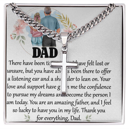 Dad-There have been Dad Cross Necklace, Father Necklace Father's Day Gift, Christian Gift For Dad, Father Son Cross Necklace - Serbachi