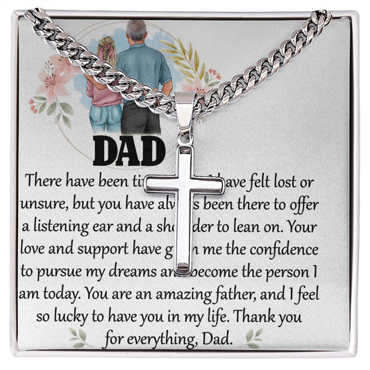 Dad-There have been Personalized Dad Cross Necklace, Father Necklace Father's Day Gift, Christian Gift For Dad, Father Son Necklace - Serbachi