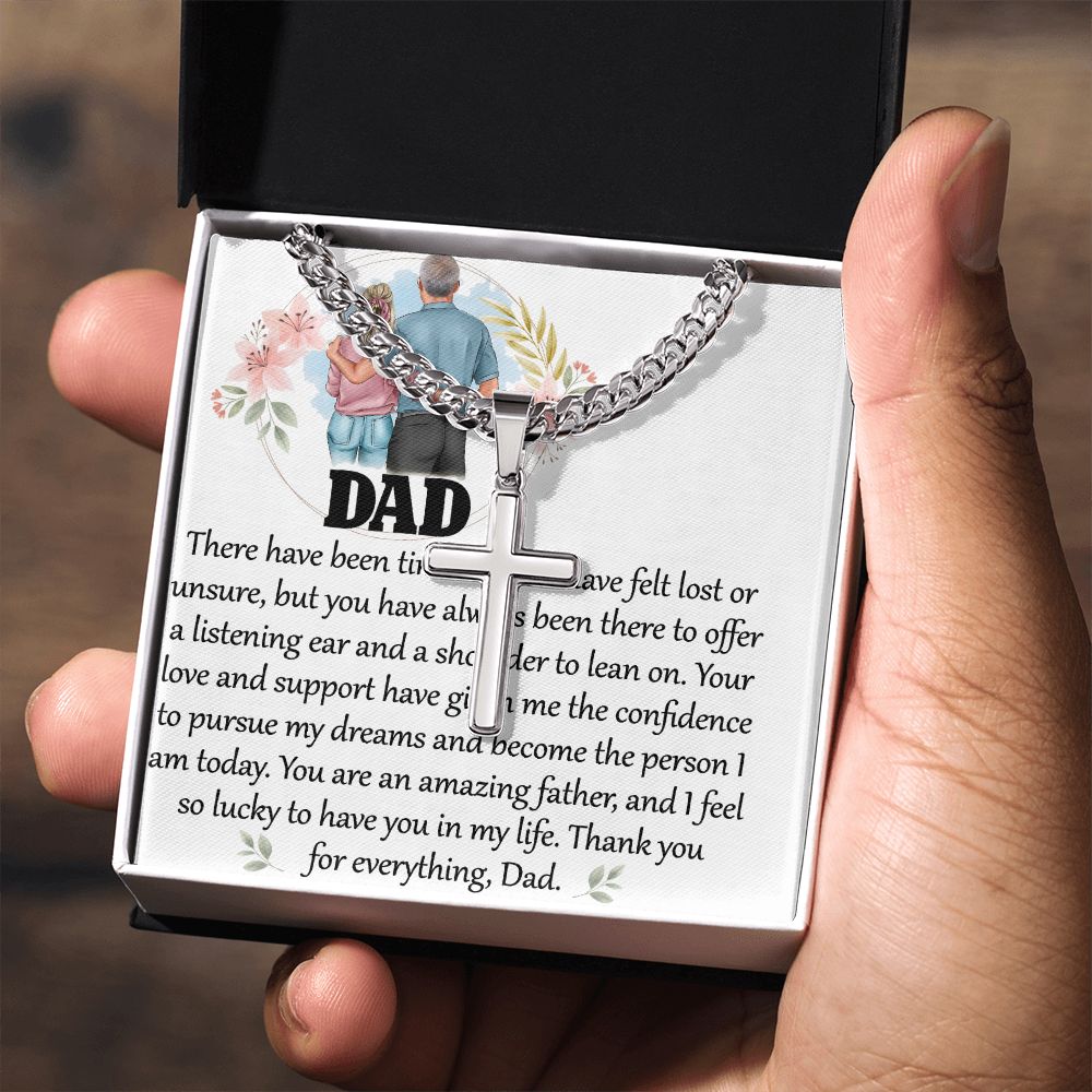 Dad-There have been Personalized Dad Cross Necklace, Father Necklace Father's Day Gift, Christian Gift For Dad, Father Son Necklace - Serbachi