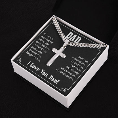 dad - you are a man like no other Dad Cross Necklace, Father Necklace Father's Day Gift, Christian Gift For Dad, Father Son Cross Necklace - Serbachi