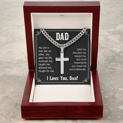 dad - you are a man like no other Dad Cross Necklace, Father Necklace Father's Day Gift, Christian Gift For Dad, Father Son Cross Necklace - Serbachi