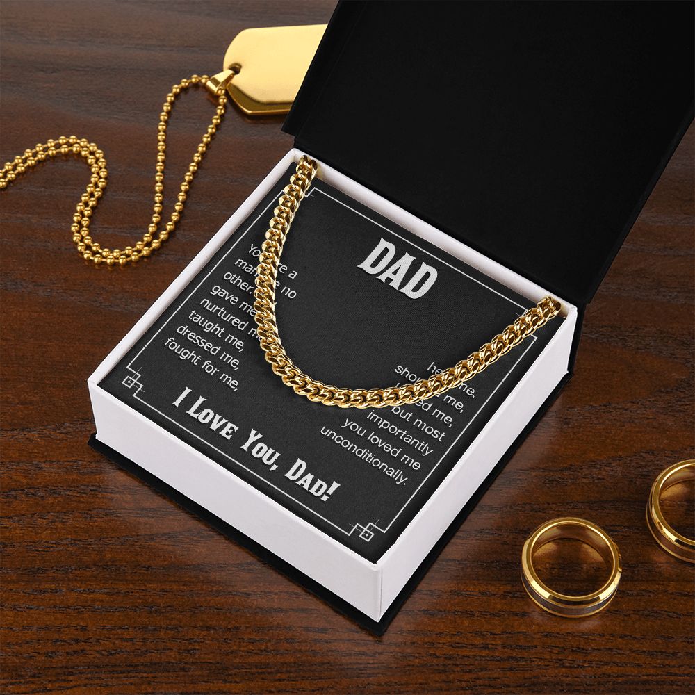 dad - you are a man like no other Dad Cuban Chain Necklace, Father Necklace Father's Day Gift, Christian Gift For Dad, Father Son Necklace - Serbachi