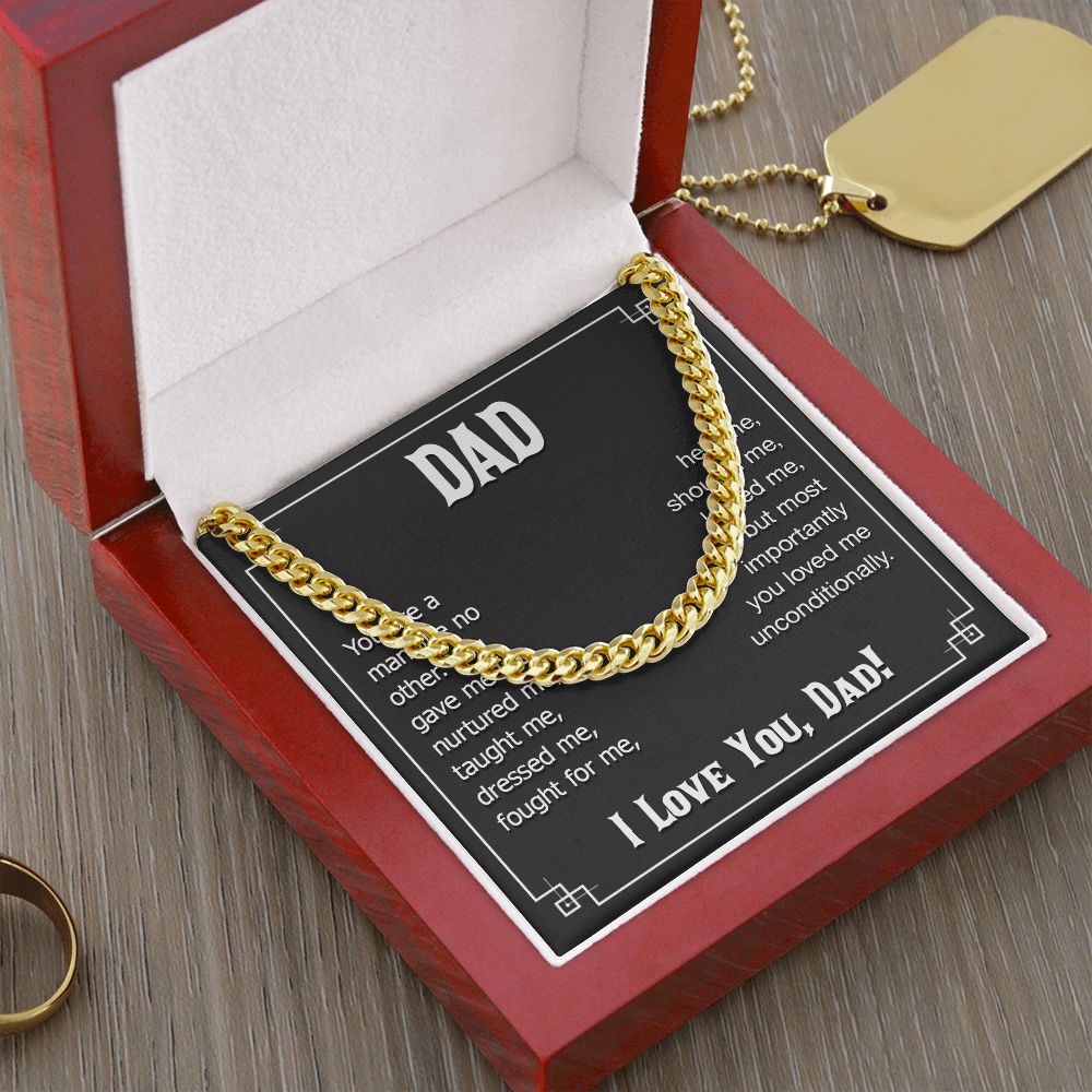 dad - you are a man like no other Dad Cuban Chain Necklace, Father Necklace Father's Day Gift, Christian Gift For Dad, Father Son Necklace - Serbachi