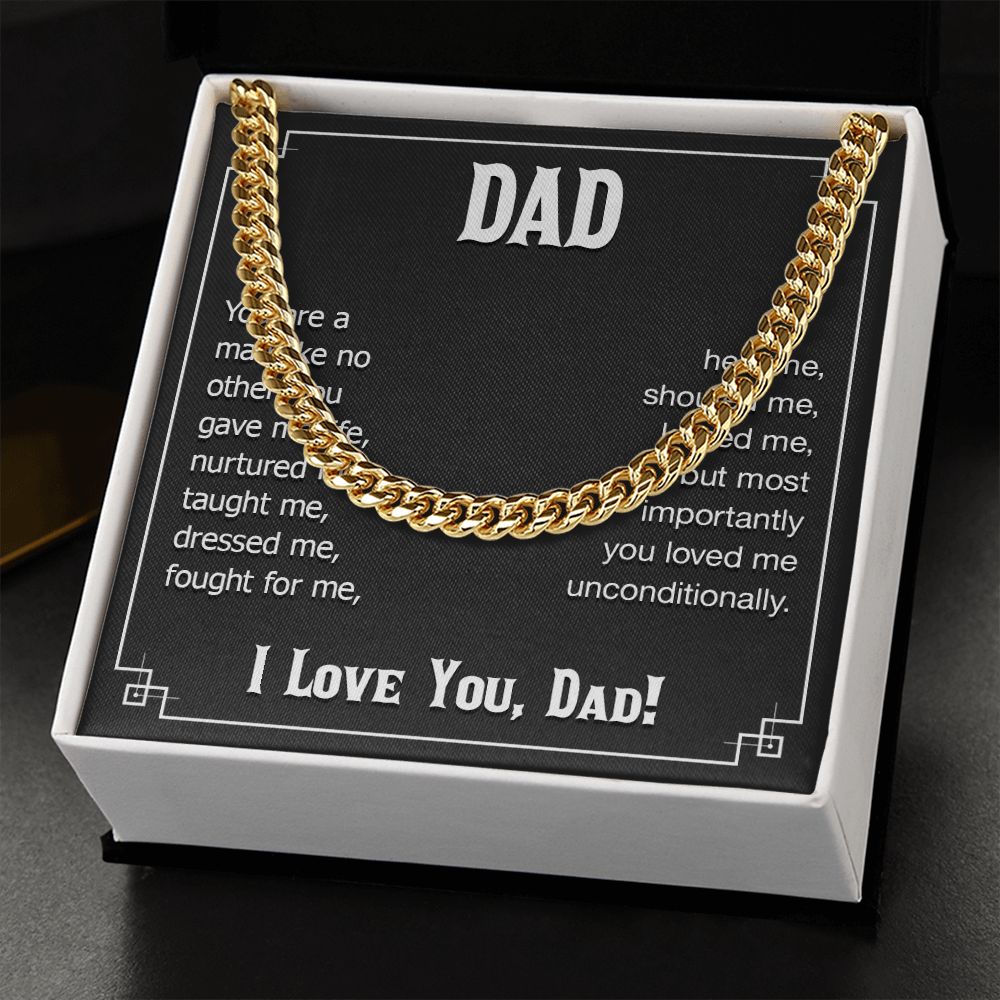 dad - you are a man like no other Dad Cuban Chain Necklace, Father Necklace Father's Day Gift, Christian Gift For Dad, Father Son Necklace - Serbachi