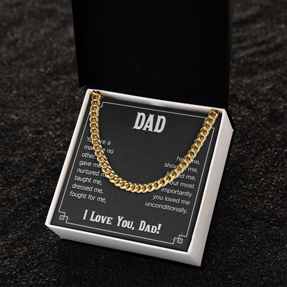 dad - you are a man like no other Dad Cuban Chain Necklace, Father Necklace Father's Day Gift, Christian Gift For Dad, Father Son Necklace - Serbachi