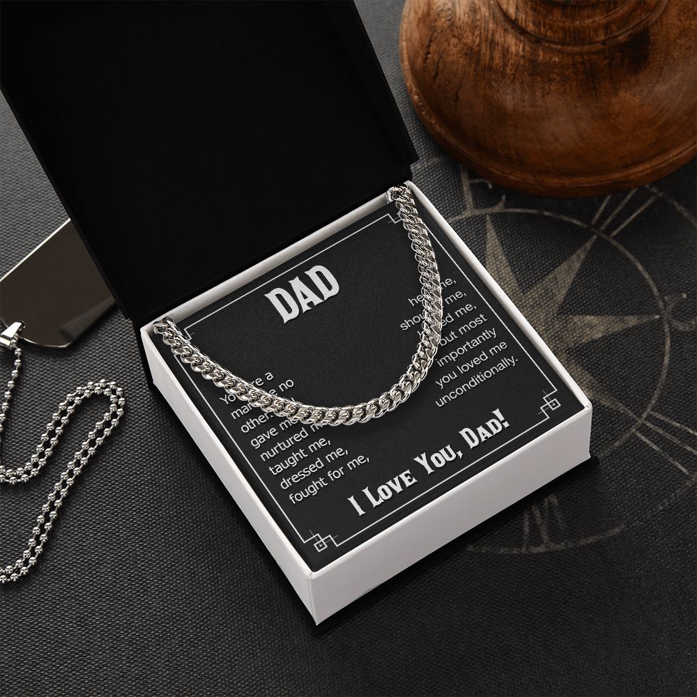 dad - you are a man like no other Dad Cuban Chain Necklace, Father Necklace Father's Day Gift, Christian Gift For Dad, Father Son Necklace - Serbachi