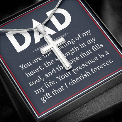 Dad, you are the Dad Cross Necklace, Father Cross Necklace Father's Day Gift, Christian Gift For Dad, Father Son Cross Necklace - Serbachi