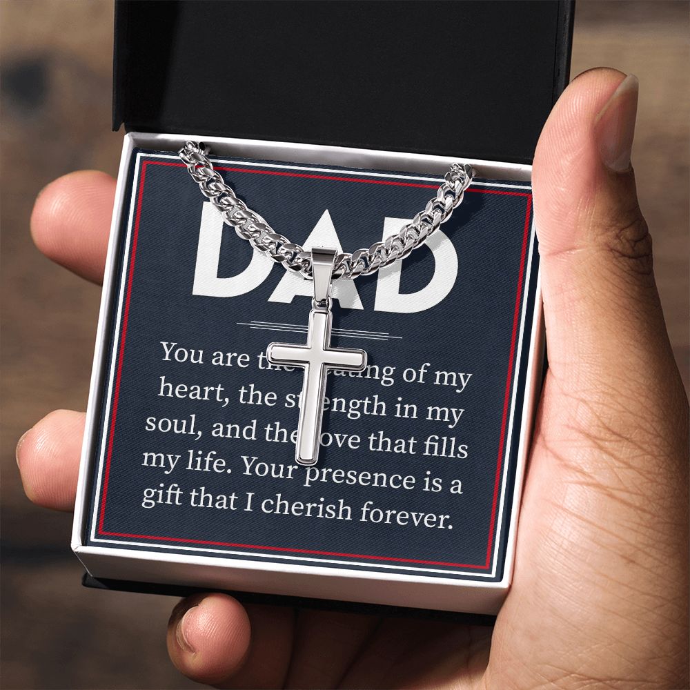 Dad, you are the Dad Cross Necklace, Father Necklace Father's Day Gift, Christian Gift For Dad, Father Son Cross Necklace - Serbachi