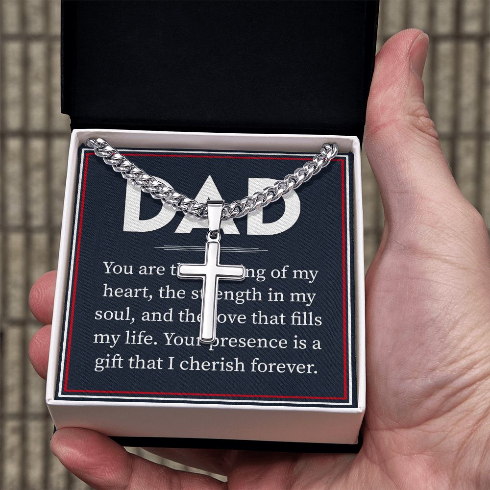 Dad, you are the Dad Cross Necklace, Father Necklace Father's Day Gift, Christian Gift For Dad, Father Son Cross Necklace - Serbachi