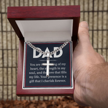 Dad, you are the Dad Cross Necklace, Father Necklace Father's Day Gift, Christian Gift For Dad, Father Son Cross Necklace - Serbachi