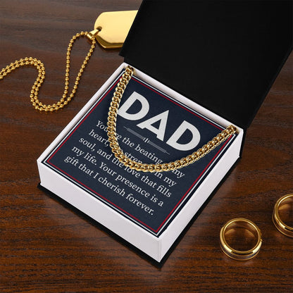 Dad, you are the Dad Cuban Chain Necklace, Father Necklace Father's Day Gift, Christian Gift For Dad, Father Son Necklace - Serbachi