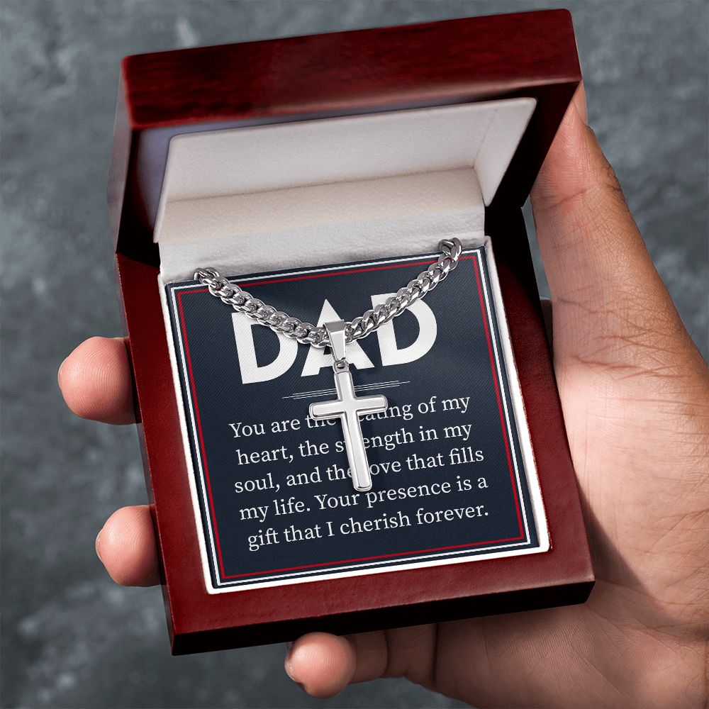 Dad, you are the Personalized Dad Cross Necklace, Father Necklace Father's Day Gift, Christian Gift For Dad, Father Son Necklace - Serbachi