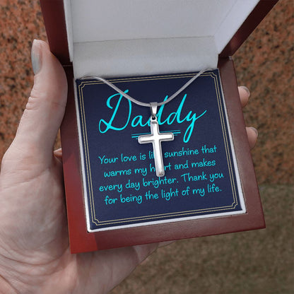 Dad, your love is Dad Cross Necklace, Father Cross Necklace Father's Day Gift, Christian Gift For Dad, Father Son Cross Necklace - Serbachi