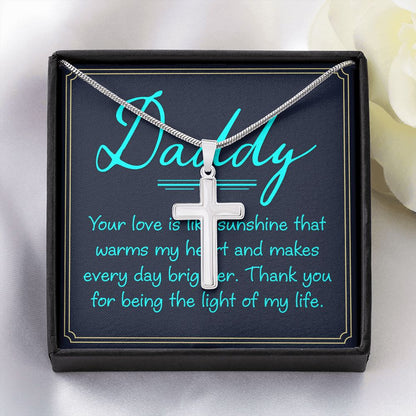 Dad, your love is Dad Cross Necklace, Father Cross Necklace Father's Day Gift, Christian Gift For Dad, Father Son Cross Necklace - Serbachi