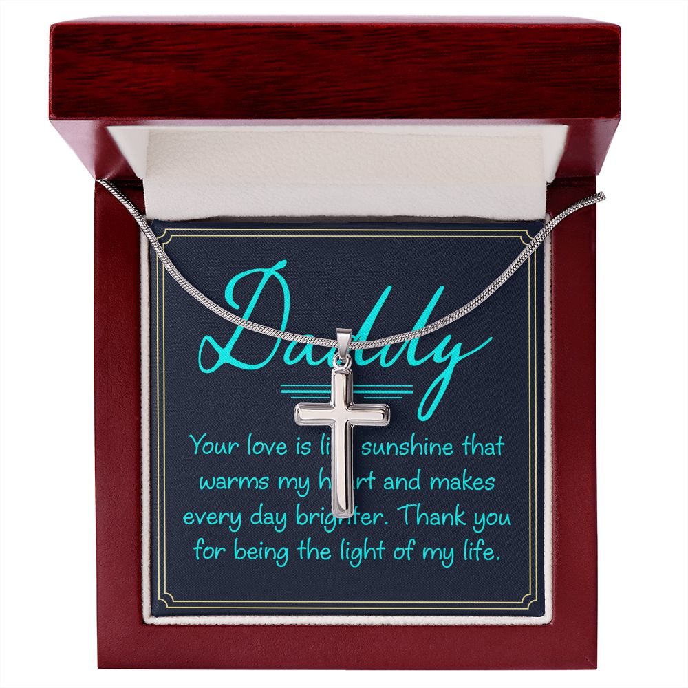 Dad, your love is Dad Cross Necklace, Father Cross Necklace Father's Day Gift, Christian Gift For Dad, Father Son Cross Necklace - Serbachi