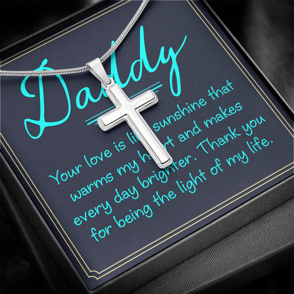 Dad, your love is Dad Cross Necklace, Father Cross Necklace Father's Day Gift, Christian Gift For Dad, Father Son Cross Necklace - Serbachi