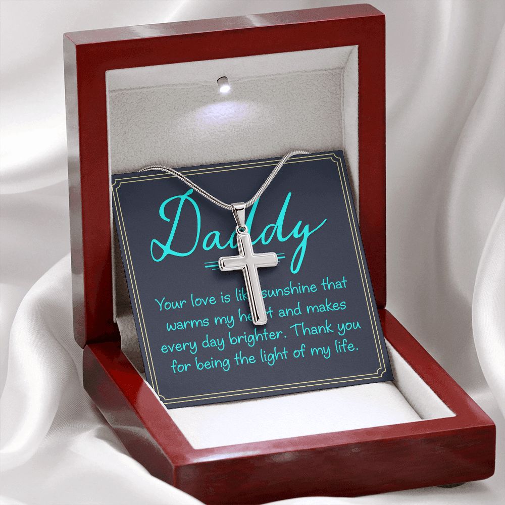 Dad, your love is Dad Cross Necklace, Father Cross Necklace Father's Day Gift, Christian Gift For Dad, Father Son Cross Necklace - Serbachi