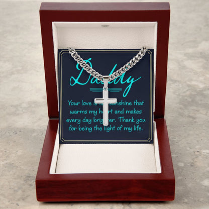 Dad, your love is Dad Cross Necklace, Father Necklace Father's Day Gift, Christian Gift For Dad, Father Son Cross Necklace - Serbachi